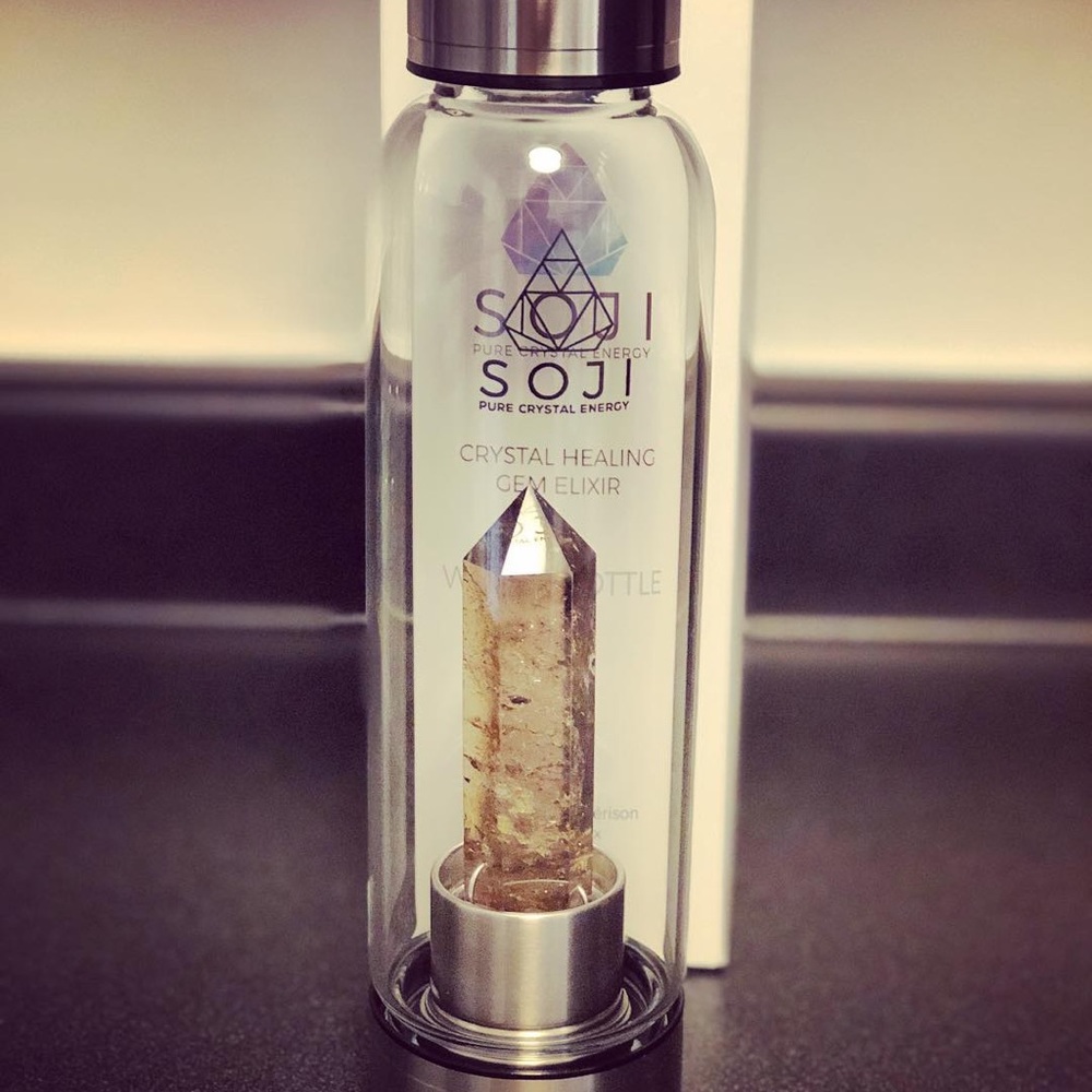Soji Smoky Quartz Crystal Elixir Water Bottle